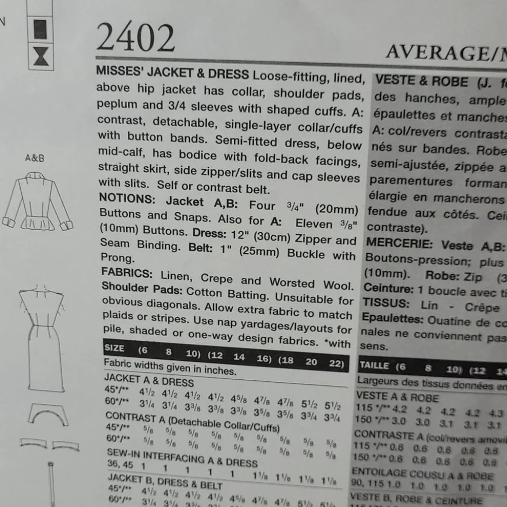 Uncut Vogue Vintage Model Original 1950 Design Sewing Pattern 2402 Limited Ed - Picture 7 of 9